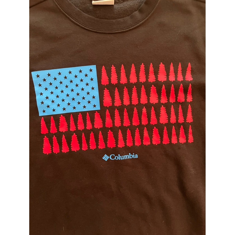 Patriot flag USA American Columbia Winter crewneck sweatshirt outdoor XL - Picture 3 of 6
